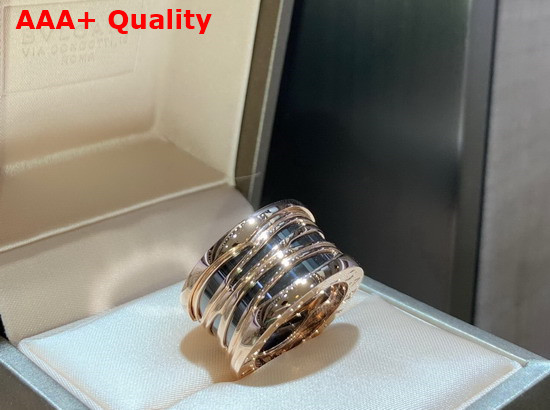 Bvlgari B Zero1 Ring in 18kt Rose Gold and Black Ceramic Replica