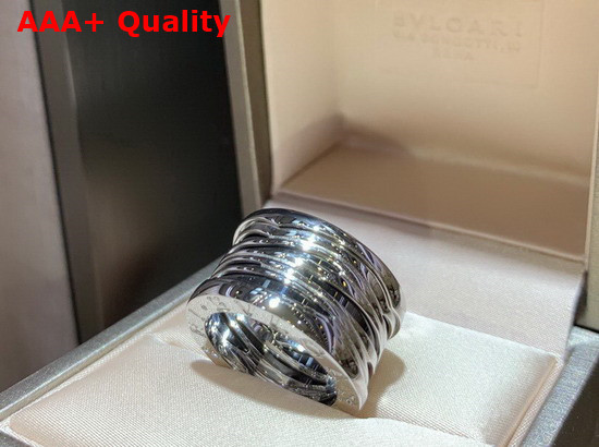 Bvlgari B Zero1 Ring in 18kt White Gold and Black Ceramic Replica