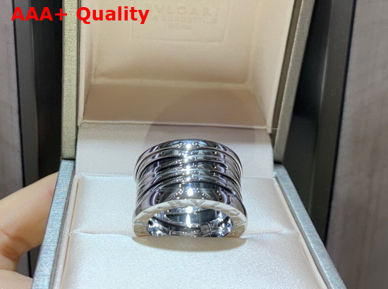 Bvlgari B Zero1 Ring in 18kt White Gold and Black Ceramic Replica