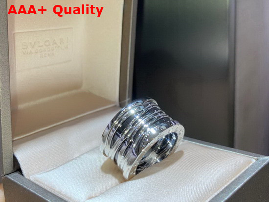 Bvlgari B Zero1 Ring in 18kt White Gold and Black Ceramic Replica