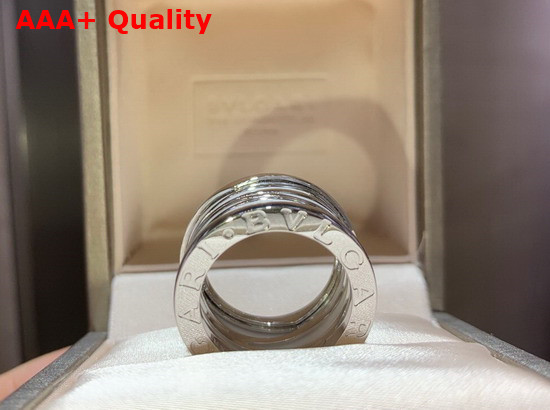 Bvlgari B Zero1 Ring in 18kt White Gold and White Ceramic Replica