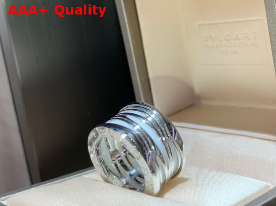 Bvlgari B Zero1 Ring in 18kt White Gold and White Ceramic Replica