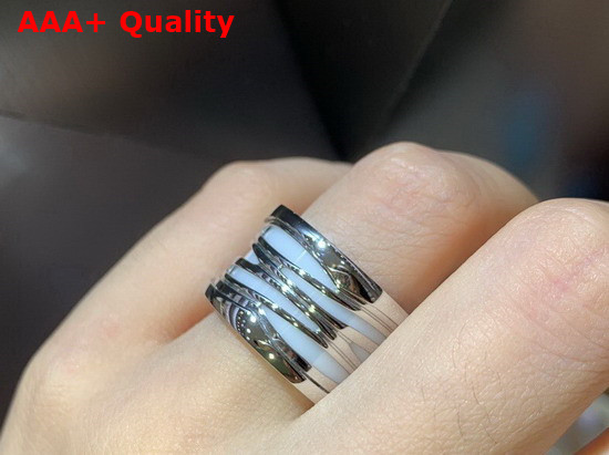 Bvlgari B Zero1 Ring in 18kt White Gold and White Ceramic Replica