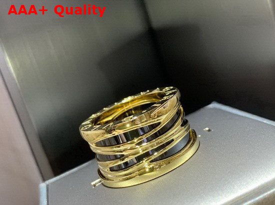 Bvlgari B Zero1 Ring in 18kt Yellow Gold and Black Ceramic Replica