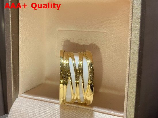 Bvlgari B Zero1 Ring in 18kt Yellow Gold and White Ceramic Replica