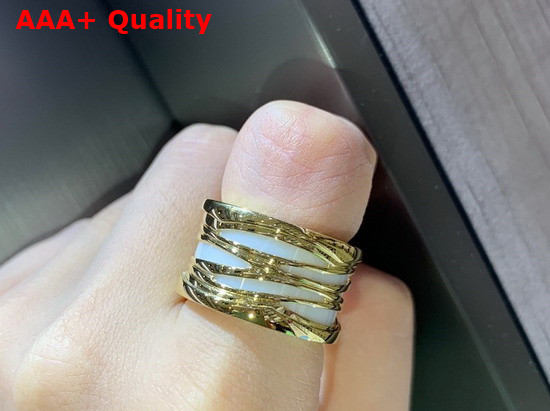 Bvlgari B Zero1 Ring in 18kt Yellow Gold and White Ceramic Replica