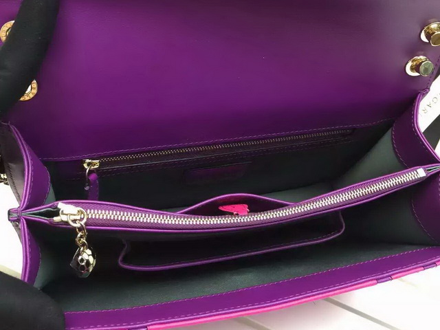 Bvlgari Flap Cover Bag Serpenti Forever in Pink Rubellite Calf Leather with Brass Light Gold Plated Serpenti Head Closure for Sale