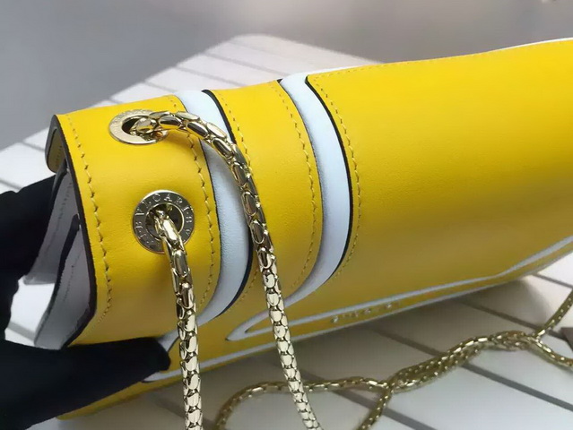 Bvlgari Flap Cover Bag Serpenti Forever in Yellow Calf Leather with Brass for Sale