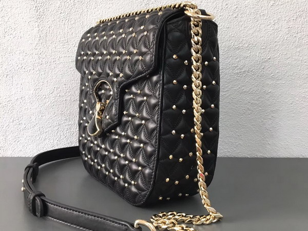 Bvlgari Flap Cover Divas Dream in Black Nappa Leather Featuring a Quilted Motif Medium Model For Sale
