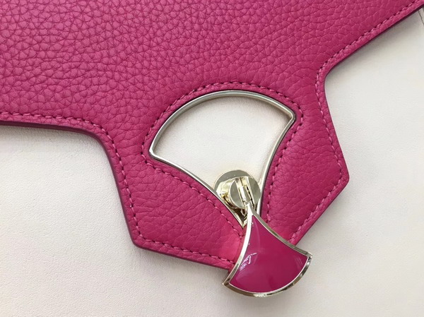Bvlgari Flap Cover Divas Dream in Linen Agate Smooth Calf Leather and Jazzy Tourmaline Shiny Grain Calf Leather Medium Model For Sale