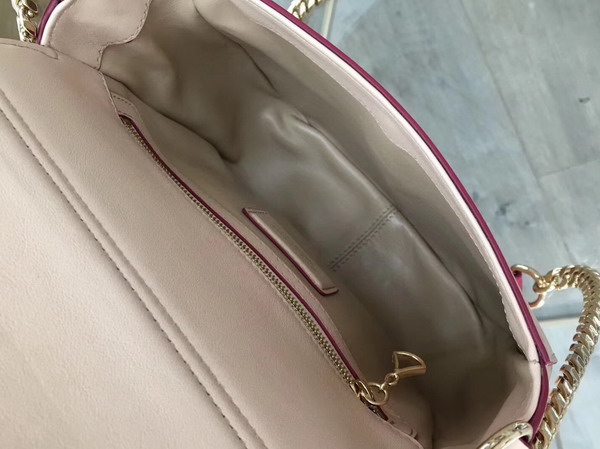 Bvlgari Flap Cover Divas Dream in Linen Agate Smooth Calf Leather and Jazzy Tourmaline Shiny Grain Calf Leather Medium Model For Sale