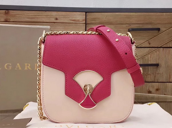 Bvlgari Flap Cover Divas Dream in Linen Agate Smooth Calf Leather and Jazzy Tourmaline Shiny Grain Calf Leather Small Model For Sale