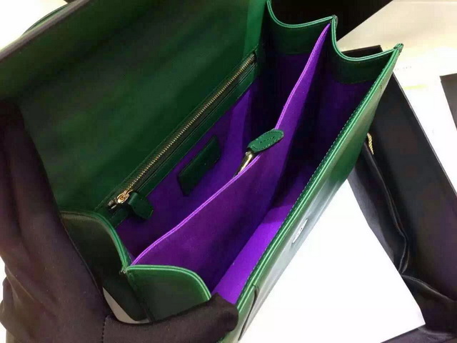 Bvlgari Top Handle Flap Cover Bag Serpenti Head Closure Green Calf Leather for Sale