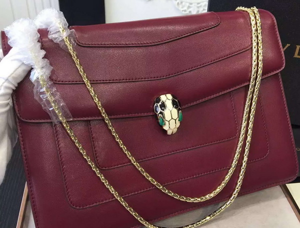 Bvlgari Serpenti Flap Cover Bag in Burgundy for Sale