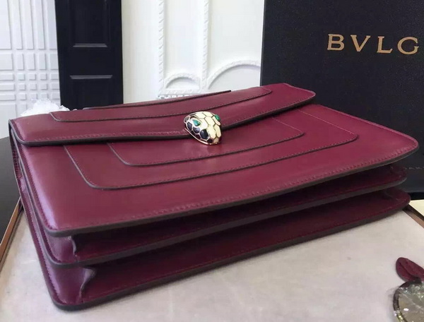 Bvlgari Serpenti Flap Cover Bag in Burgundy for Sale