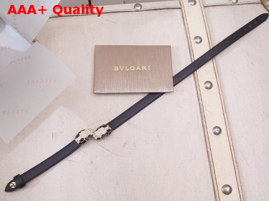 Bvlgari Serpenti Forever Bracelet Black Leather Replica