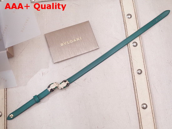 Bvlgari Serpenti Forever Bracelet Green Leather Replica