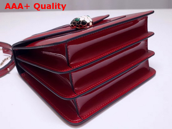 Bvlgari Serpenti Forever Cross Body Bag in Red Metallic Calf Leather Replica