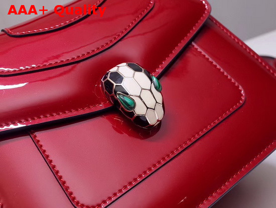 Bvlgari Serpenti Forever Cross Body Bag in Red Metallic Calf Leather Replica