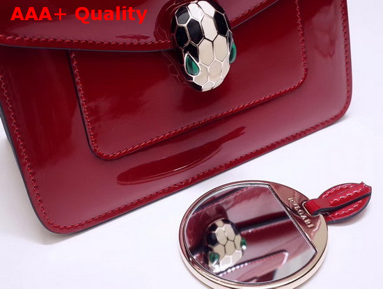 Bvlgari Serpenti Forever Cross Body Bag in Red Metallic Calf Leather Replica