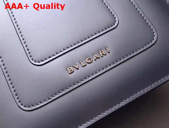 Bvlgari Serpenti Forever Cross Body Bag in Shiny Silver Brushed Metallic Calf Leather Replica