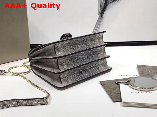 Bvlgari Serpenti Forever Crossbody Bag in Precious Crystal Rose Karung Skin with a Metallic Finishing Replica