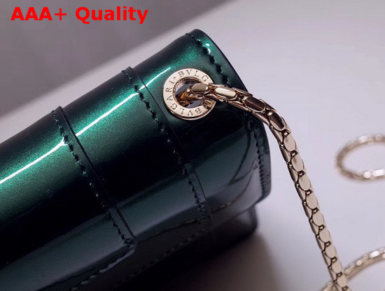 Bvlgari Serpenti Forever Crossbody Flap Cover Bag in Green Metalllic Calf Leather Replica