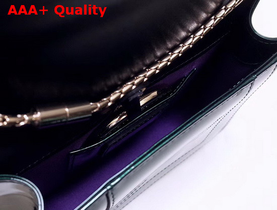 Bvlgari Serpenti Forever Crossbody Flap Cover Bag in Green Metalllic Calf Leather Replica