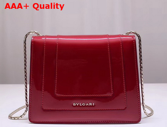 Bvlgari Serpenti Forever Crossbody Flap Cover Bag in Red Metalllic Calf Leather Replica