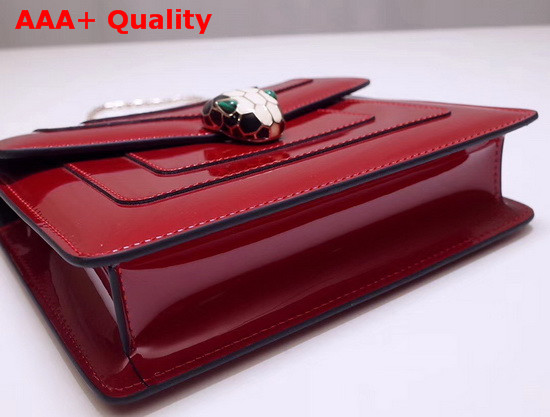 Bvlgari Serpenti Forever Crossbody Flap Cover Bag in Red Metalllic Calf Leather Replica