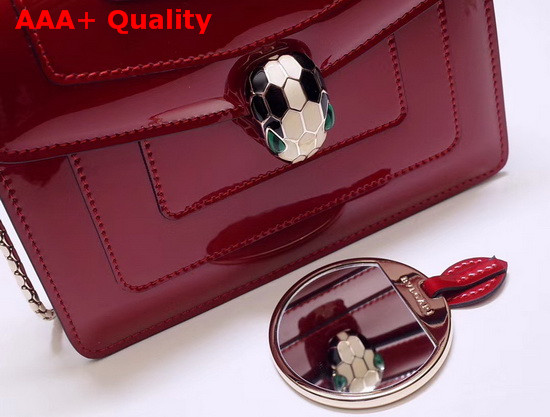 Bvlgari Serpenti Forever Crossbody Flap Cover Bag in Red Metalllic Calf Leather Replica