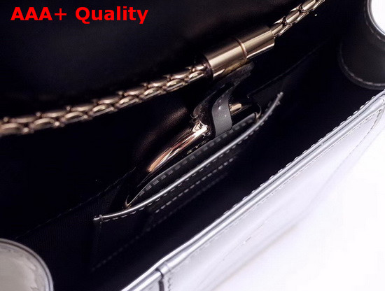 Bvlgari Serpenti Forever Crossbody Flap Cover Bag in Shiny Silver Brushed Metalllic Calf Leather Replica