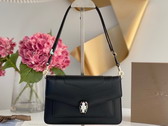 Bvlgari Serpenti Forever East West Shoulder Bag in Black Calf Leather Replica