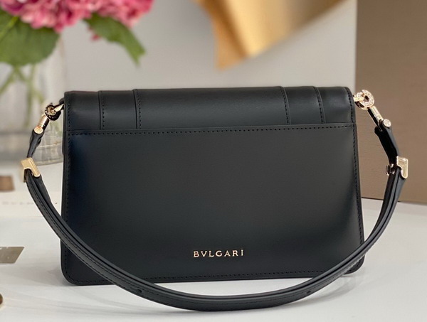 Bvlgari Serpenti Forever East West Shoulder Bag in Black Calf Leather Replica