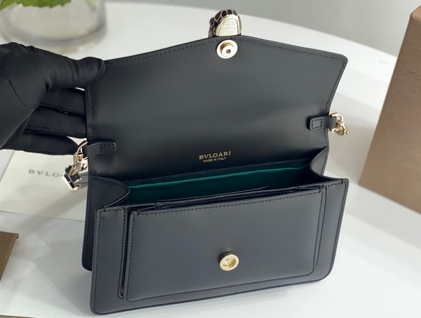 Bvlgari Serpenti Forever East West Shoulder Bag in Black Calf Leather Replica