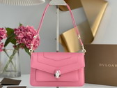Bvlgari Serpenti Forever East West Shoulder Bag in Pink Calf Leather Replica