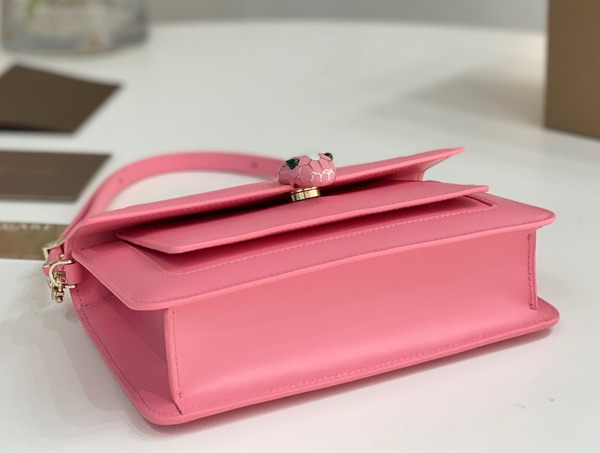 Bvlgari Serpenti Forever East West Shoulder Bag in Pink Calf Leather Replica