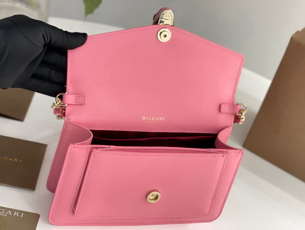 Bvlgari Serpenti Forever East West Shoulder Bag in Pink Calf Leather Replica