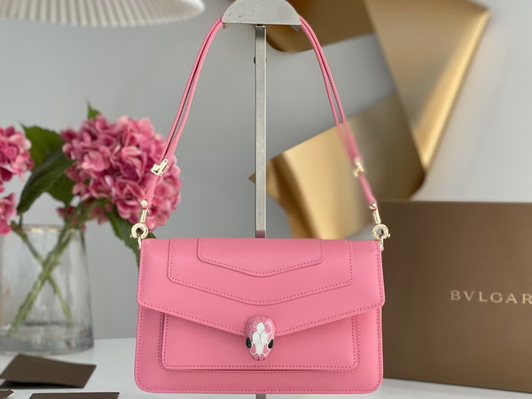 Bvlgari Serpenti Forever East West Shoulder Bag in Pink Calf Leather Replica