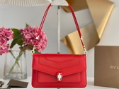 Bvlgari Serpenti Forever East West Shoulder Bag in Red Calf Leather Replica
