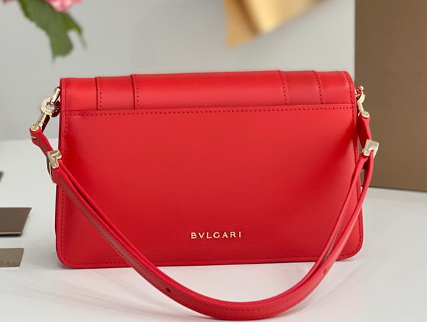 Bvlgari Serpenti Forever East West Shoulder Bag in Red Calf Leather Replica