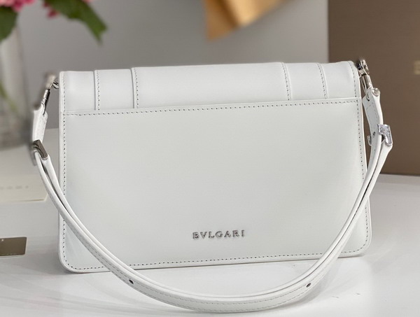 Bvlgari Serpenti Forever East West Shoulder Bag in White Calf Leather Replica