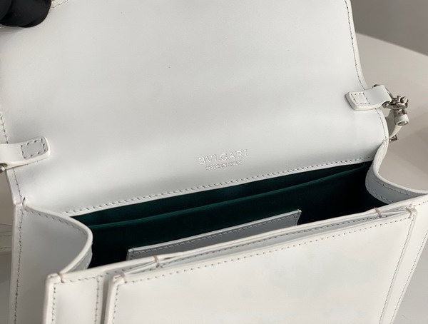 Bvlgari Serpenti Forever East West Shoulder Bag in White Calf Leather Replica