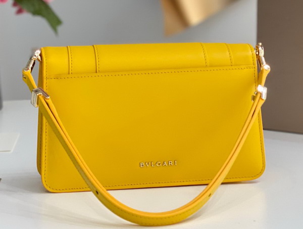 Bvlgari Serpenti Forever East West Shoulder Bag in Yellow Calf Leather Replica