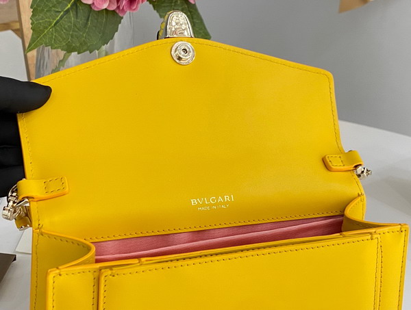 Bvlgari Serpenti Forever East West Shoulder Bag in Yellow Calf Leather Replica