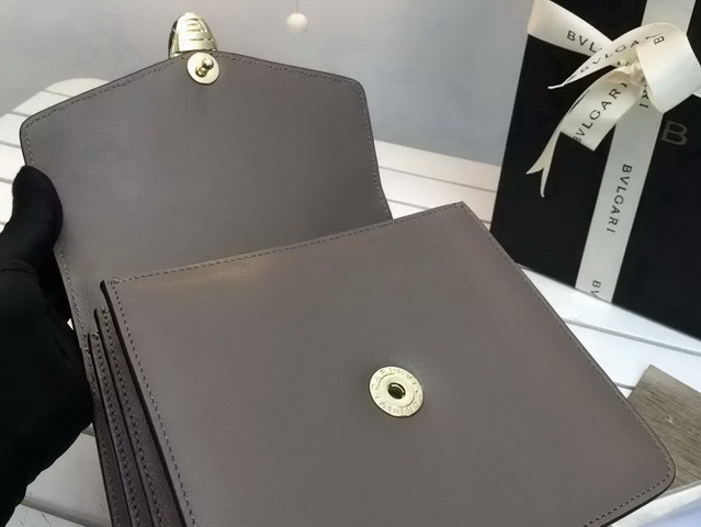 Bvlgari Serpenti Forever Flap Cover Bag in Grey Galuchat Skin and Calf Leather for Sale