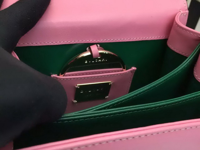 Bvlgari Serpenti Forever Flap Cover Bag in Pink Galuchat Skin and Calf Leather for Sale