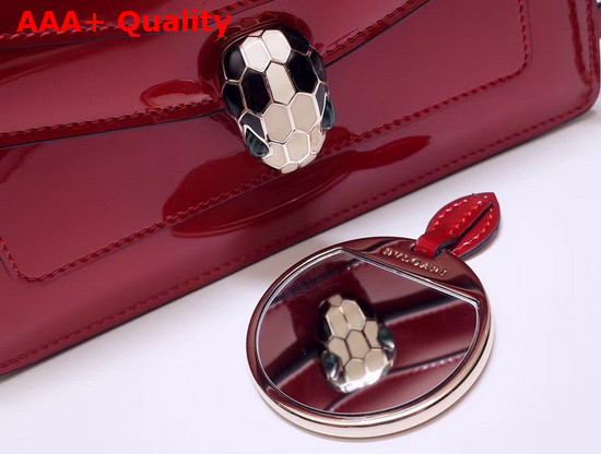 Bvlgari Serpenti Forever Flap Cover Bag in Red Metallic Calf Leather Replica