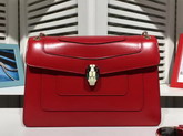Bvlgari Serpenti Forever Flap Cover Bag in Red Smooth Calf Leather For Sale
