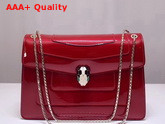 Bvlgari Serpenti Forever Medium Shoulder Bag in Red Metallic Calf Leather Replica